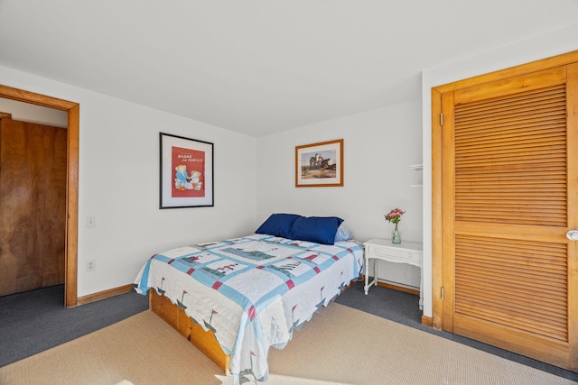 bedroom featuring carpet