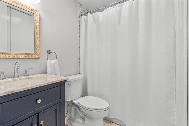 12 Running Light Way, Mashpee, MA 02649 - full bathroom featuring toilet, vanity, tile patterned flooring, and a shower with curtain