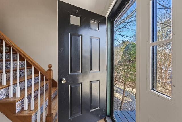 foyer entrance featuring stairway