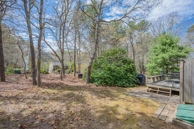 view of yard featuring a deck