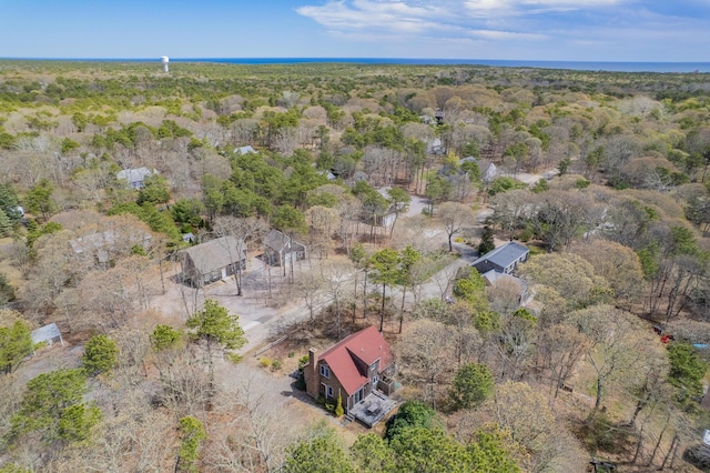 bird's eye view featuring a view of trees