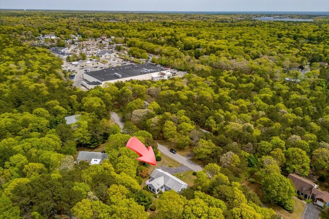 aerial view of a heavily wooded area
