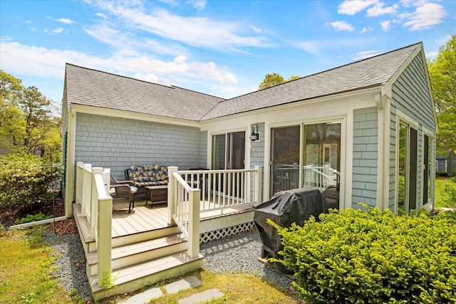 deck with an outdoor living space