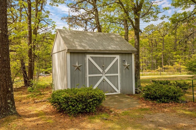 view of shed