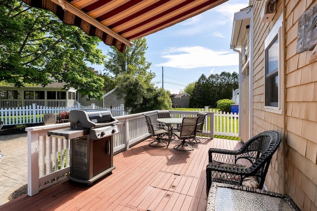 44 Buttermilk Way, Buzzards Bay, MA 02532 - wooden deck featuring outdoor dining space and area for grilling