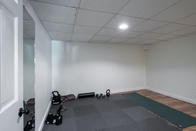 532 S Orleans Rd, Orleans, MA 02653 - exercise room featuring baseboards and a paneled ceiling