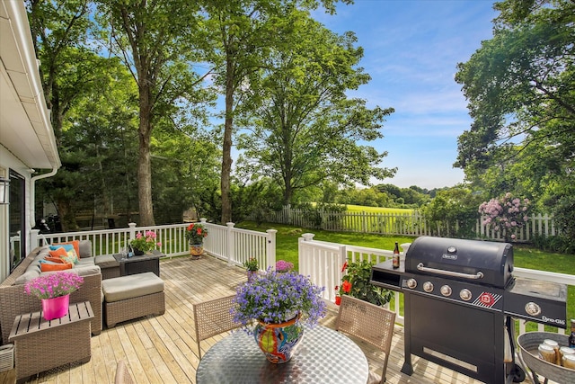 117 Parker Rd, Osterville, MA 02655 - wooden deck featuring a fenced backyard, an outdoor hangout area, and area for grilling