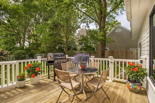 117 Parker Rd, Osterville, MA 02655 - wooden terrace with a fenced backyard and outdoor dining space
