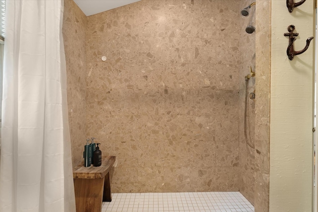 117 Parker Rd, Osterville, MA 02655 - full bathroom featuring a tile shower and tile patterned flooring
