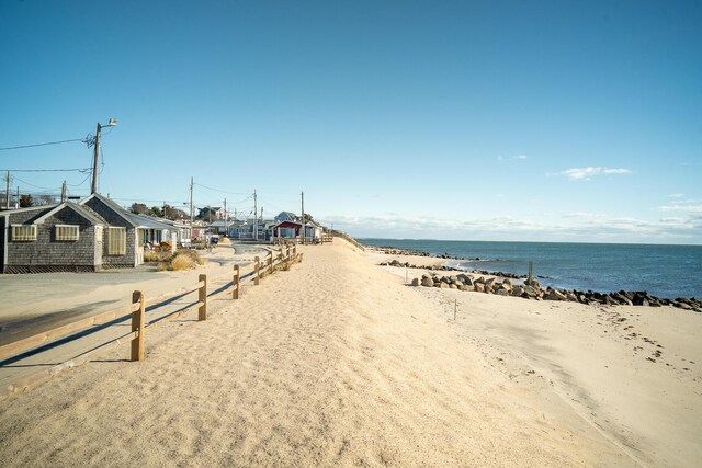 property view of water with a beach view