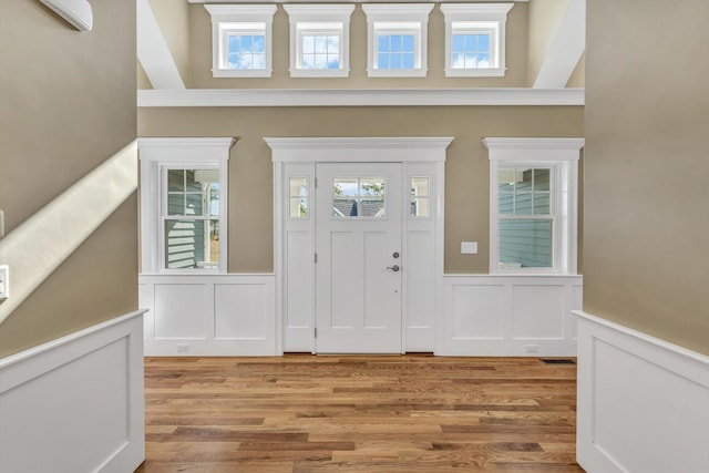 entrance foyer featuring light wood-type flooring