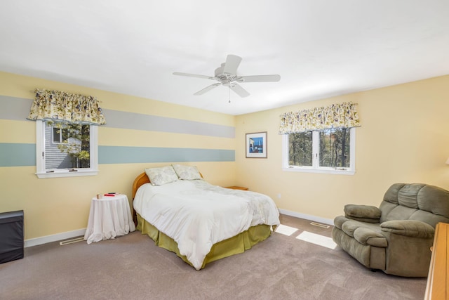 240 Surf Dr, Mashpee, MA 02649 - bedroom featuring baseboards, carpet flooring, and ceiling fan