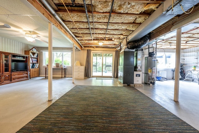 151 Leisure Green Dr N, Mashpee, MA 02649 - basement featuring heating unit and a ceiling fan