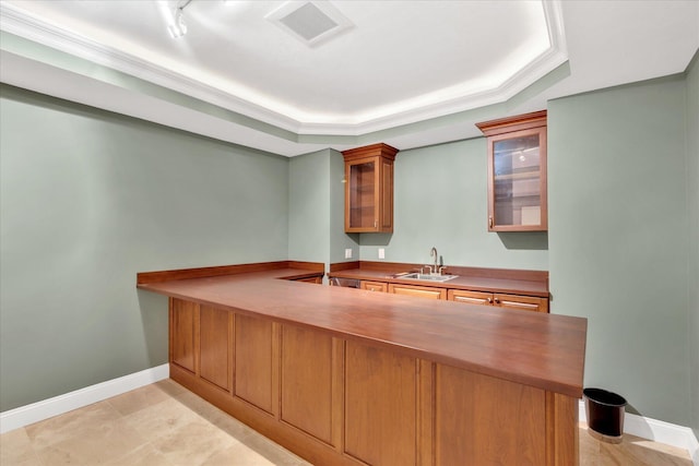 24 Pleasant Park Dr, Mashpee, MA 02649 - bar area with a sink and a raised ceiling