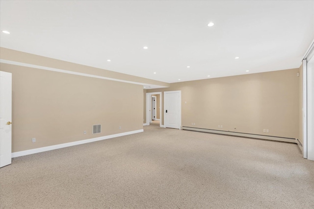 24 Pleasant Park Dr, Mashpee, MA 02649 - empty room with baseboard heating, light carpet, and recessed lighting