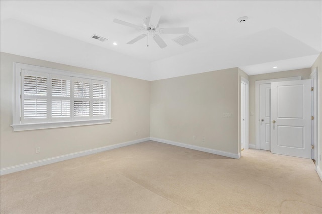 24 Pleasant Park Dr, Mashpee, MA 02649 - spare room featuring light carpet, a ceiling fan, recessed lighting, and a smoke detector