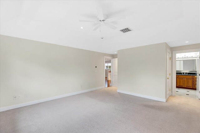 24 Pleasant Park Dr, Mashpee, MA 02649 - empty room featuring light carpet, recessed lighting, and a ceiling fan