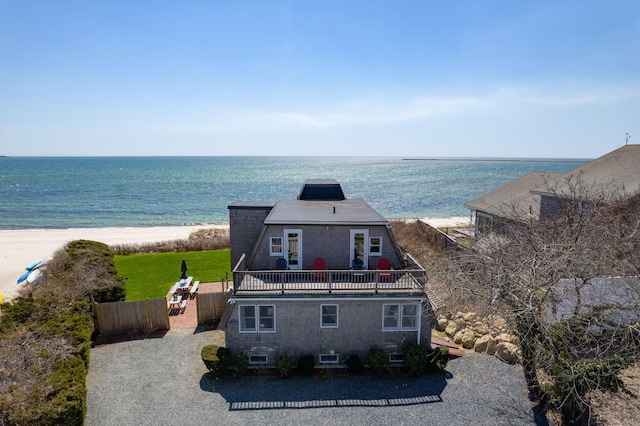 133 Breakwater Shores Dr, Hyannis, MA 02601 - view of water feature featuring a beach view and fence