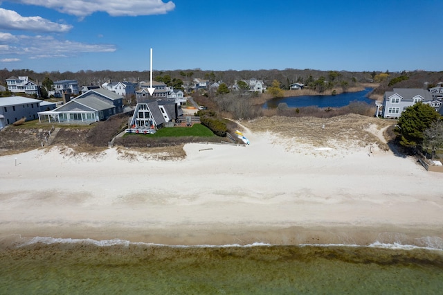 133 Breakwater Shores Dr, Hyannis, MA 02601 - drone / aerial view featuring a residential view and a water view