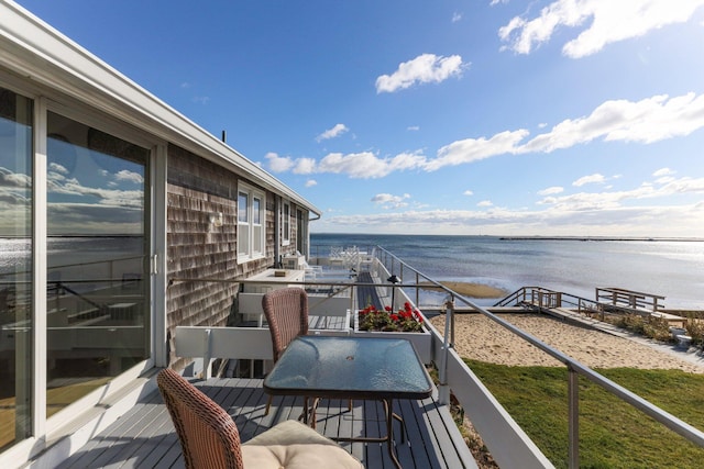 balcony with a water view