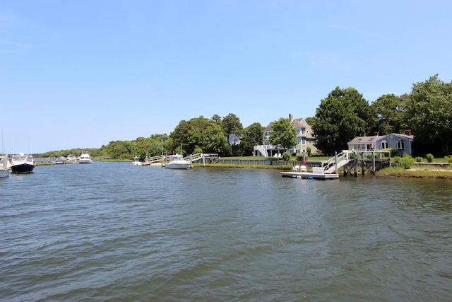 water view featuring a boat dock