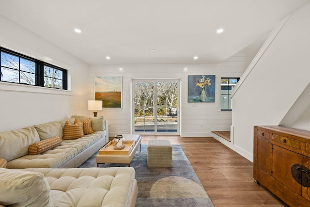 50 Nelson Ave Unit 5, Provincetown, MA 02657 - living room with baseboards, wood finished floors, and recessed lighting