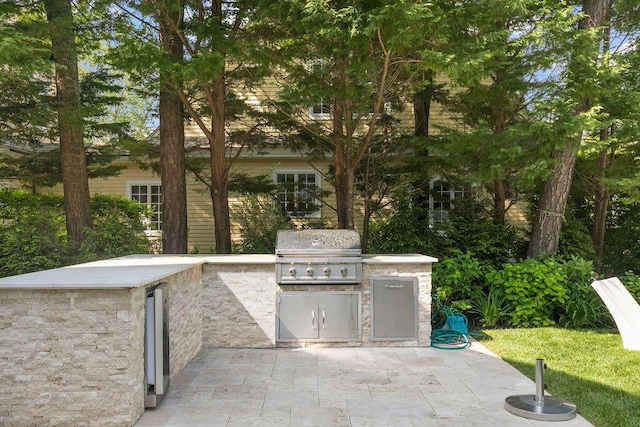 view of patio / terrace featuring exterior kitchen and grilling area