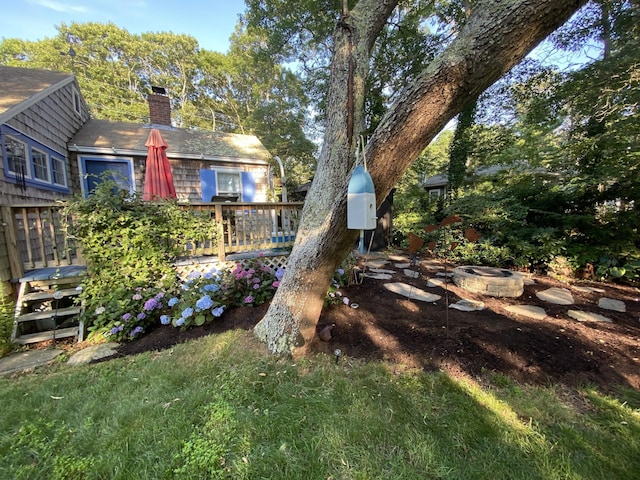 9 Bayberry Ln, South Dennis, MA 02660 - view of yard featuring a wooden deck