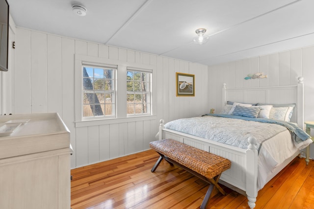 bedroom with light wood-type flooring