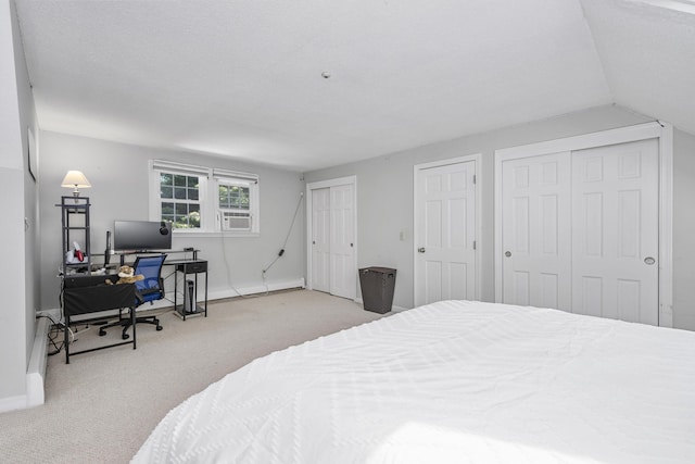65 Hadrada Ln, Centerville, MA 02632 - carpeted bedroom featuring multiple closets, a desk, lofted ceiling, and cooling unit