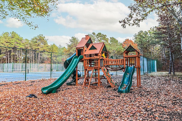 view of play area with tennis court