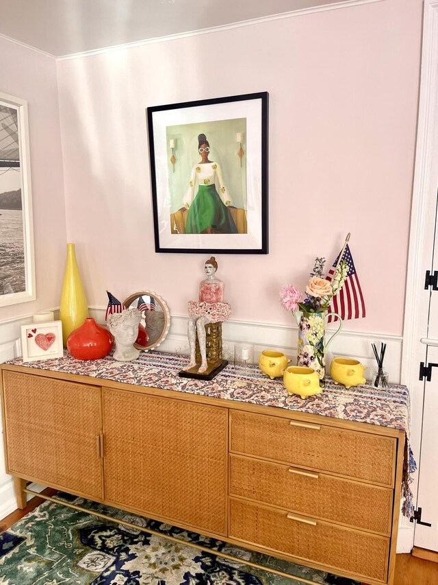 54 Commercial St Unit 3, 4, 5, 6, Provincetown, MA 02657 - details with crown molding and wood finished floors