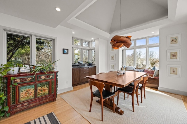 2 Seaview Rd, Orleans, MA 02653 - dining room with light wood-type flooring, baseboards, and recessed lighting