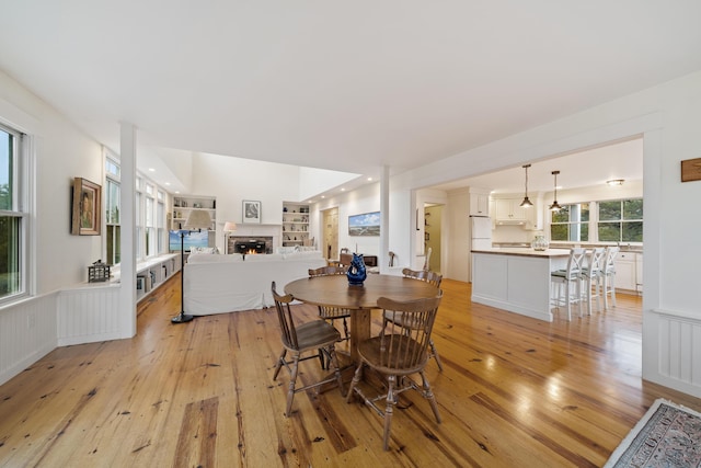 dining room with light hardwood / wood-style flooring