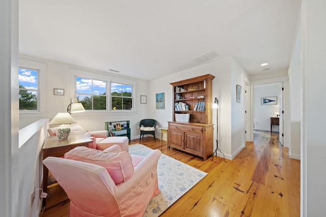 living room featuring light hardwood / wood-style floors