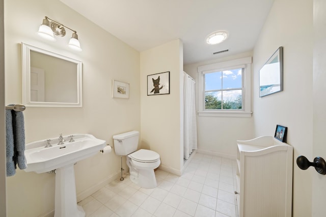 bathroom featuring tile patterned floors and toilet