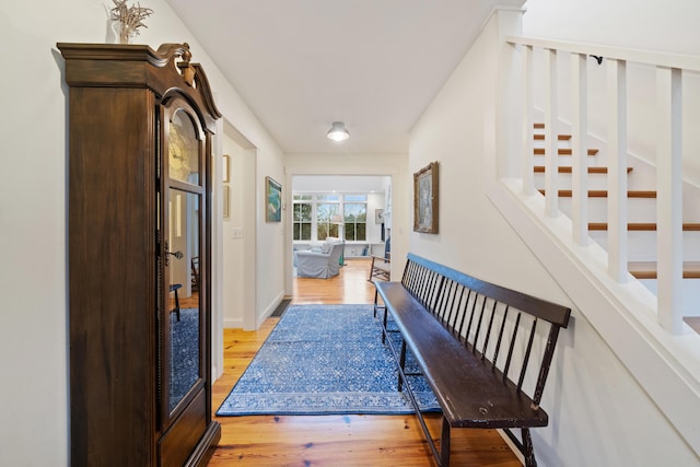 hall featuring light hardwood / wood-style flooring