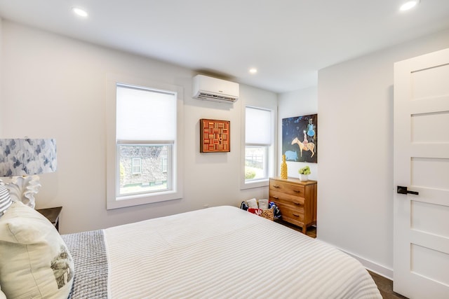 36 Pearl St Unit 2, Provincetown, MA 02657 - bedroom featuring a wall mounted AC and recessed lighting