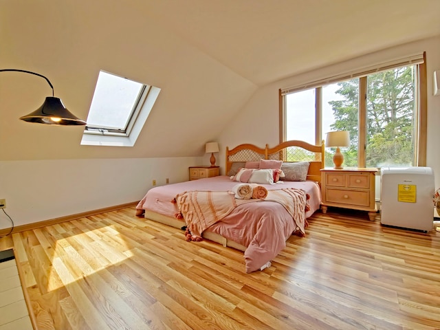 30 Norris Path, Teaticket, MA 02536 - bedroom featuring lofted ceiling, light wood finished floors, and a skylight