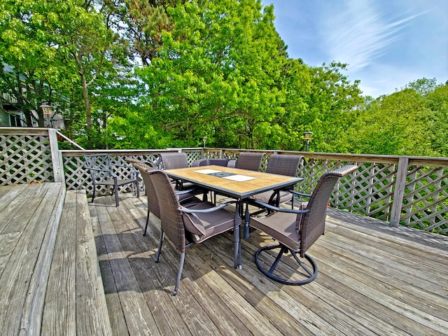 30 Norris Path, Teaticket, MA 02536 - wooden terrace with outdoor dining area