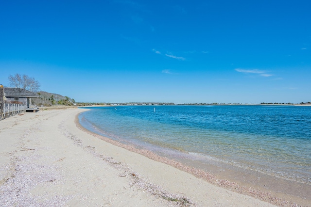 view of water feature featuring a beach view