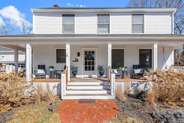 view of front facade featuring a porch