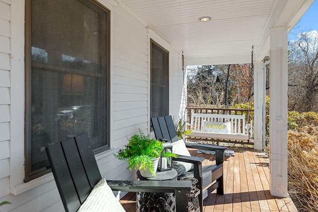 wooden deck with covered porch