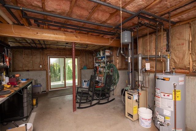 2181 Service Rd, West Barnstable, MA 02668 - below grade area featuring water heater and a workshop area