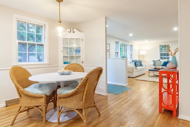40 Highland Dr, Centerville, MA 02632 - dining area featuring light wood-style floors, recessed lighting, and healthy amount of natural light
