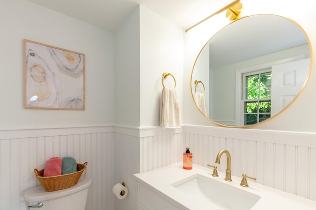 40 Highland Dr, Centerville, MA 02632 - half bath featuring a wainscoted wall and vanity