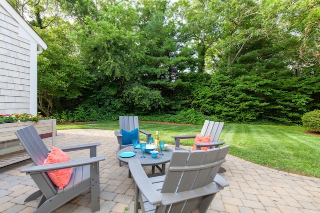 40 Highland Dr, Centerville, MA 02632 - view of patio / terrace with view of wooded area