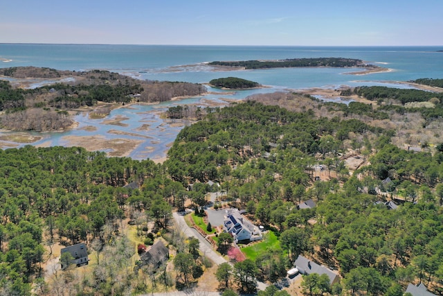 40 Leilla Rich Dr, Wellfleet, MA 02667 - drone / aerial view of a large body of water and a forest
