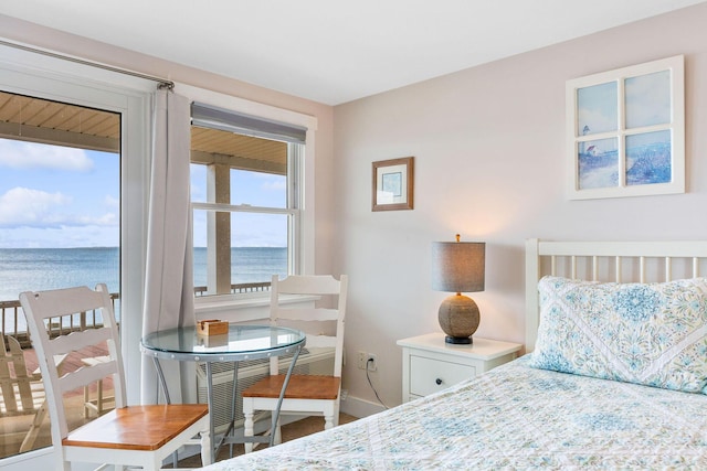 496 Shore Rd Unit 4, Truro, MA 02666 - bedroom featuring a water view and baseboards