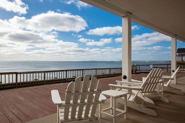 496 Shore Rd Unit 4, Truro, MA 02666 - wooden terrace featuring a water view